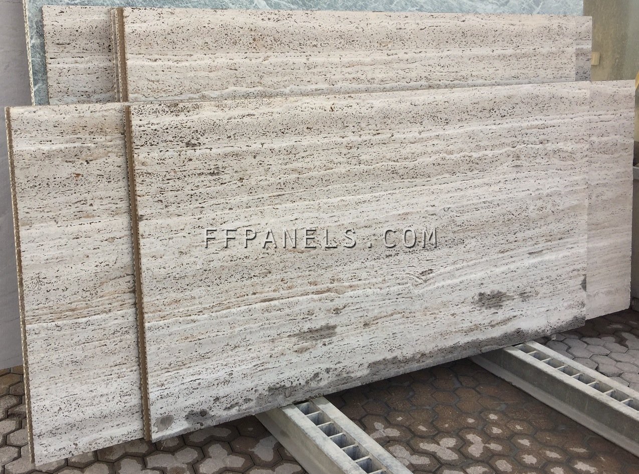 FABYCOMB® lightweight TRAVERTINO GRIGIO MARBLE panels